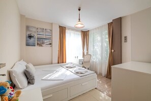 2 bedrooms, iron/ironing board, travel crib, WiFi
