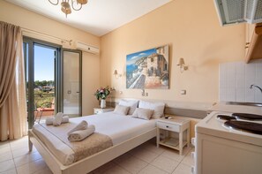 Iron/ironing board, free WiFi, bed sheets - Studio Apartment 'Nontas Home 21' with Sea View, Wi-Fi and Air Conditioning (Kalamitsi)