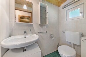 Shower, hair dryer, towels - Chalet 'Laura' with Private Terrace and Private Garden (Cavareno)