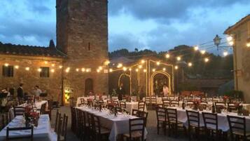 Outdoor banquet area