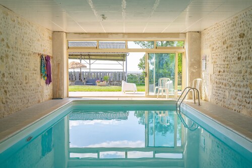 Group Gite with Indoor Pool, Private Terrace, Garden, and Wi-Fi