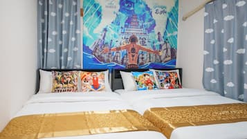 3 室のベッドルーム、デスク、WiFi、ベッドシーツ