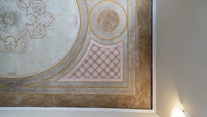 A ceiling with intricate designs, including floral patterns and geometric shapes. - Doge Palace 7 - Locz (Venice)