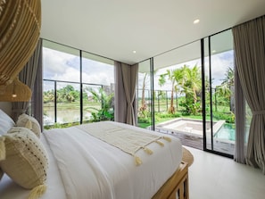 Villa, 3 chambres, vue piscine | Bureau, Wi-Fi gratuit, draps fournis
