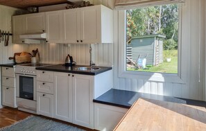 Fridge, oven, stovetop, coffee/tea maker