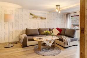 TV, stereo - Holiday Apartment 'Lieblingsgast' with Private Terrace, Balcony and Wi-Fi (Klötze)