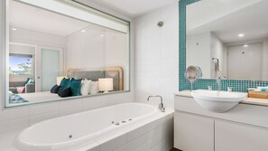 Shower, jetted tub