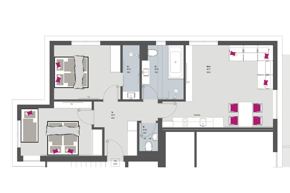 Apartment, Balcony, Mountain View