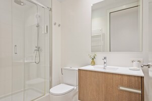 Superior Apartment | Bathroom | Shower, hair dryer, towels, soap