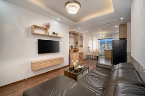 Appartement Deluxe, vue mer | Coin séjour