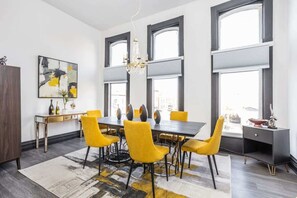Dining - Luxe Penthouse Condo | City Views • Parking • Fire (Crawfordsville)