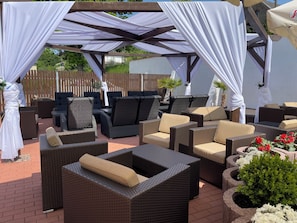 Classic-Doppelzimmer, Blick auf den Innenhof | Terrasse/Patio