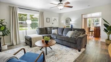 TV, foosball, offices