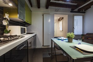 Fridge, microwave, dishwasher, electric kettle
