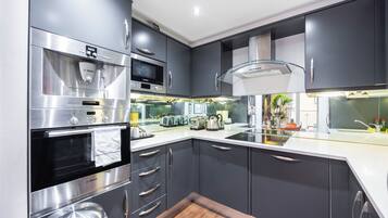Fridge, microwave, dishwasher, toaster