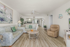 Condo, 3 Bedrooms | Living area | Smart TV - Pelican Watch 604 3 Bedroom Condo by RedAwning (Fort Myers Beach)