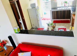 Comfort Apartment, Balcony, City View | Living area