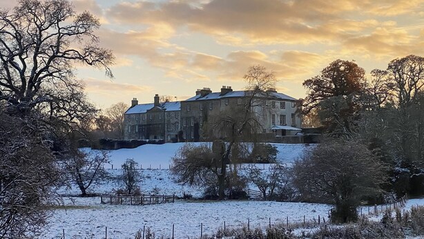 A large stone building with multiple windows and a snow-covered landscape. - 3 bedroom accommodation in Coldstream, near Kelso (Coldstream, near Kelso)