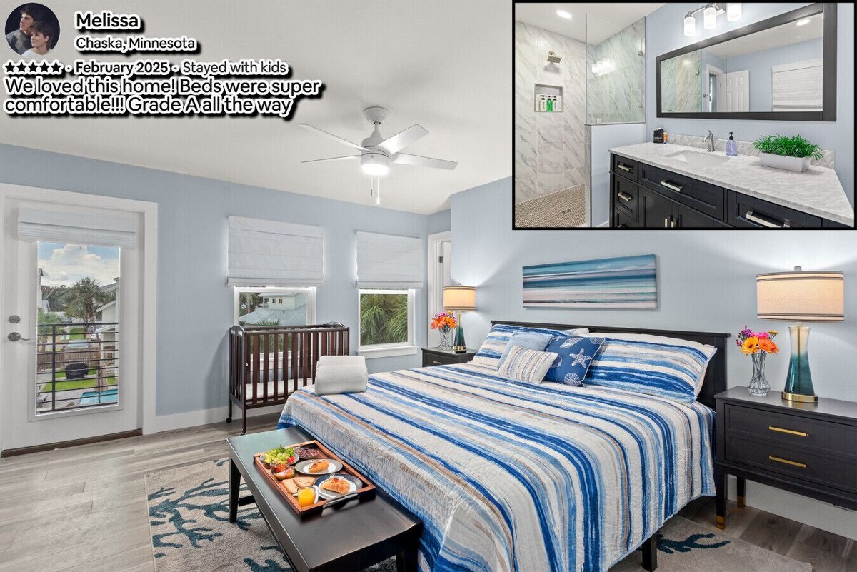 Photo 16 of #1 Destin home, Saltwater spa & pool, Beach@2min walk, Golf cart