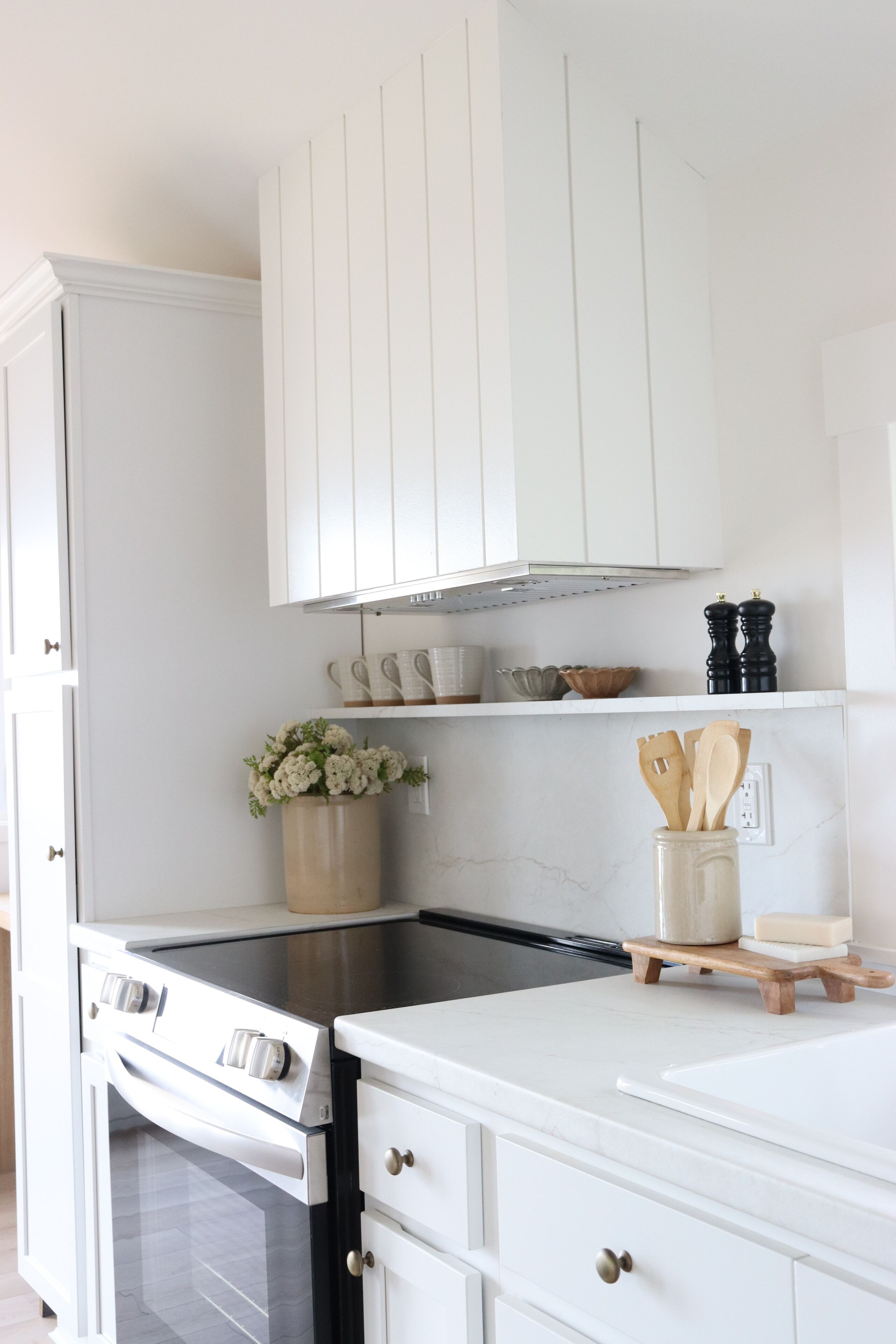 Fridge, oven, stovetop, paper towels