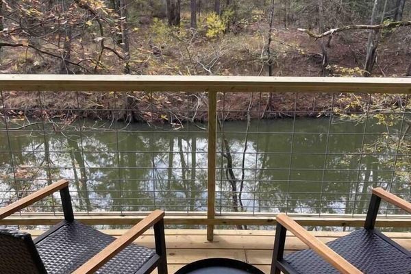 This is a picture from the porch of cabin 5...you are overlooking the Bayou.