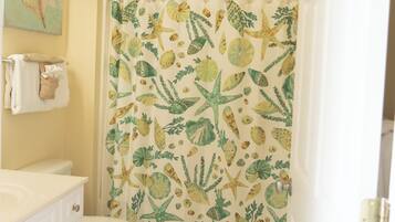 Hair dryer, soap, toilet paper