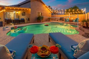 Outdoor pool, a heated pool - Desert Oasis: 3BR Home with Heated Pool Near San Tan Mall (Gilbert)