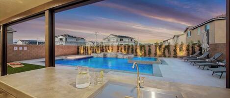 Outdoor pool, a heated pool