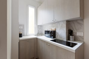 Fridge, microwave, stovetop, dishwasher