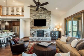 Smart TV, fireplace, video games, ping pong