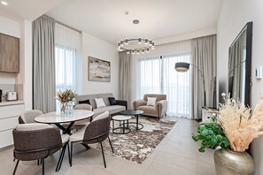 Premium Apartment, 1 Bedroom, Balcony, City View | Living room - Premium Apartments at Executive Residences (Dubai)