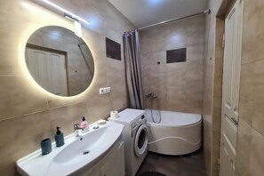 Hair dryer, soap, shampoo