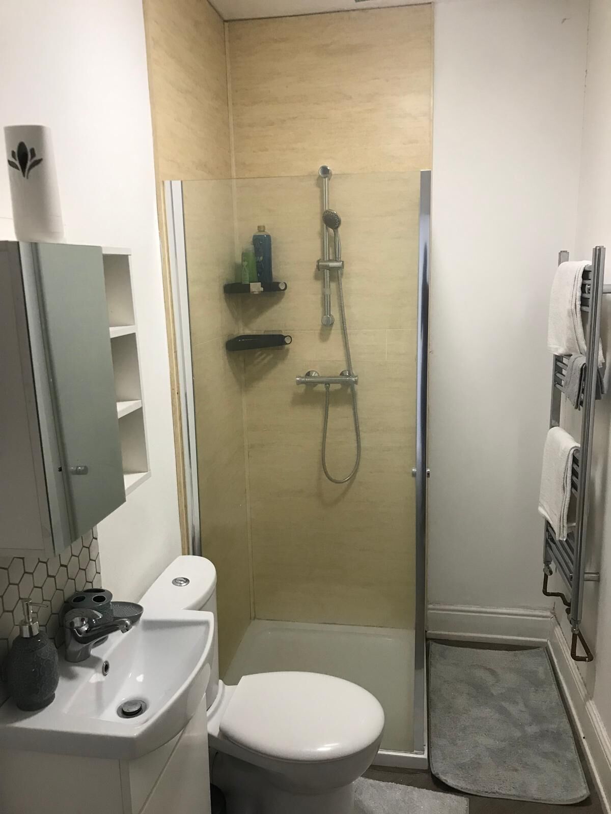 Shower, towels