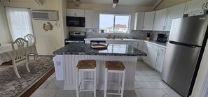 Fridge, oven, stovetop - 8528 Beach Rd, Semi-Oceanfront, Pool (Nags Head)