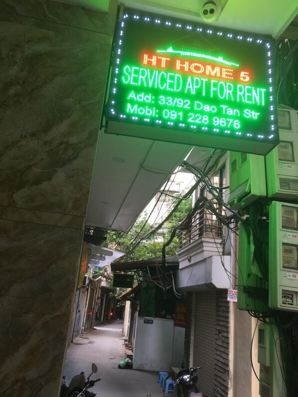 Front of property - evening/night - HT Home Dao Tan (Hanoi)