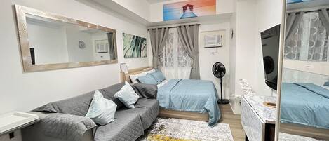 Desk, iron/ironing board, free WiFi, bed sheets