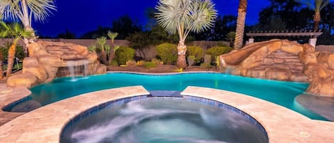 Outdoor pool, a heated pool