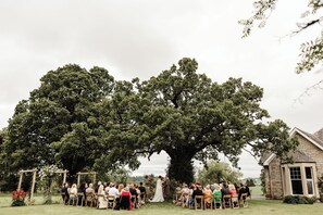 Outdoor banquet area