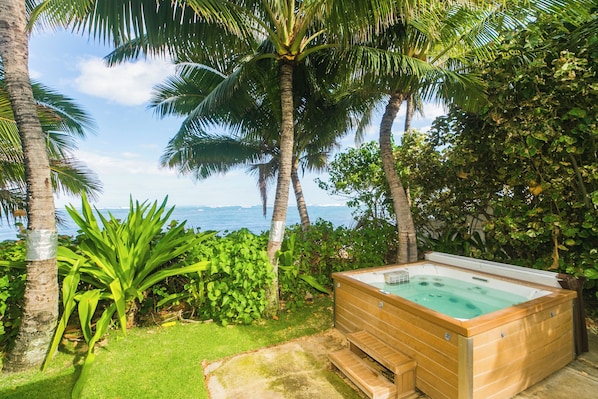 Outdoor spa tub