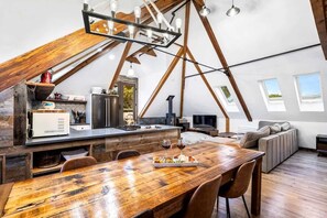 TV, fireplace - Cozy Stay w/ Roof Deck | Parking | 5 Min Downtown (Portland)