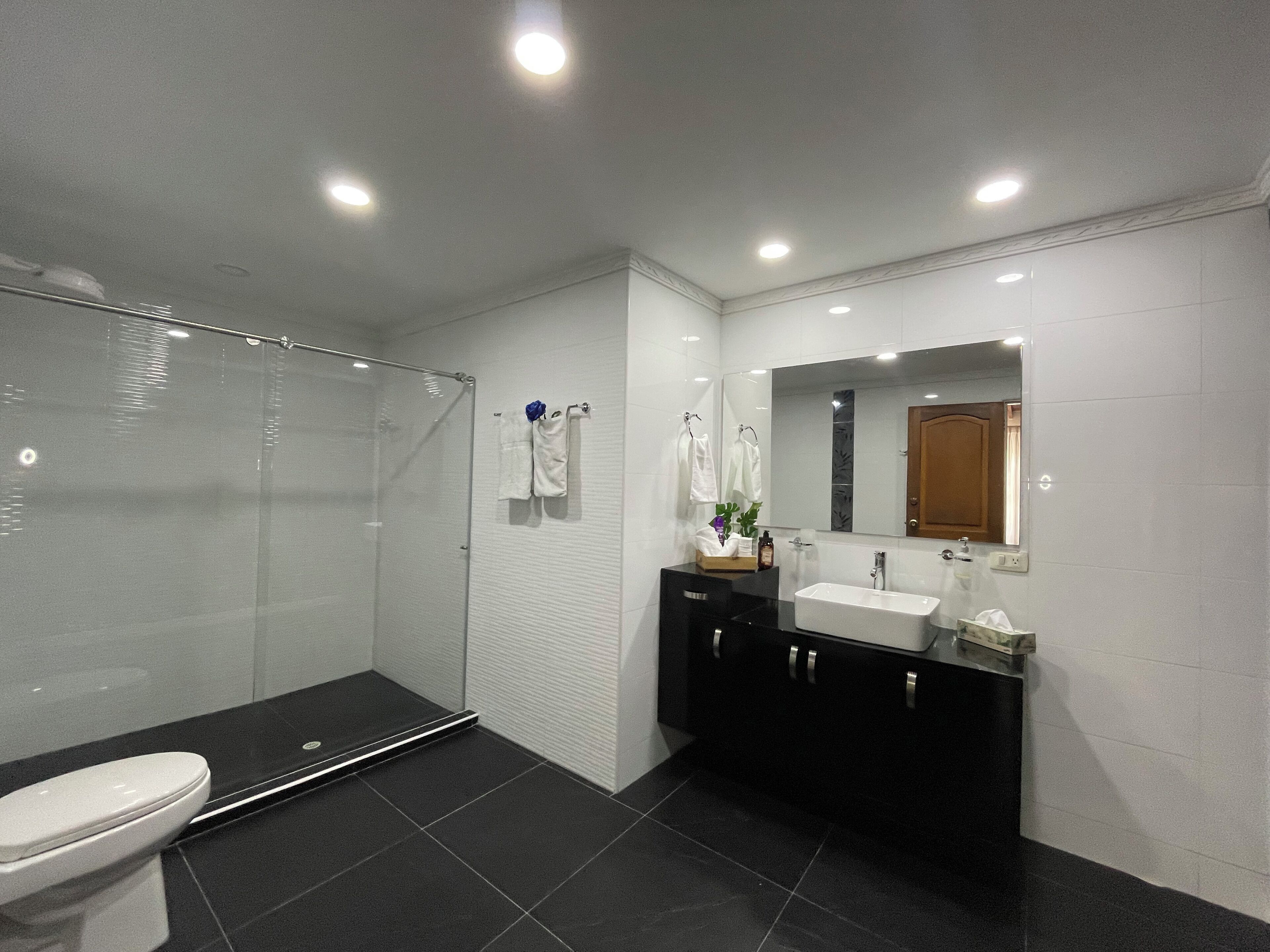 Room | Bathroom | Shower, towels, soap, toilet paper