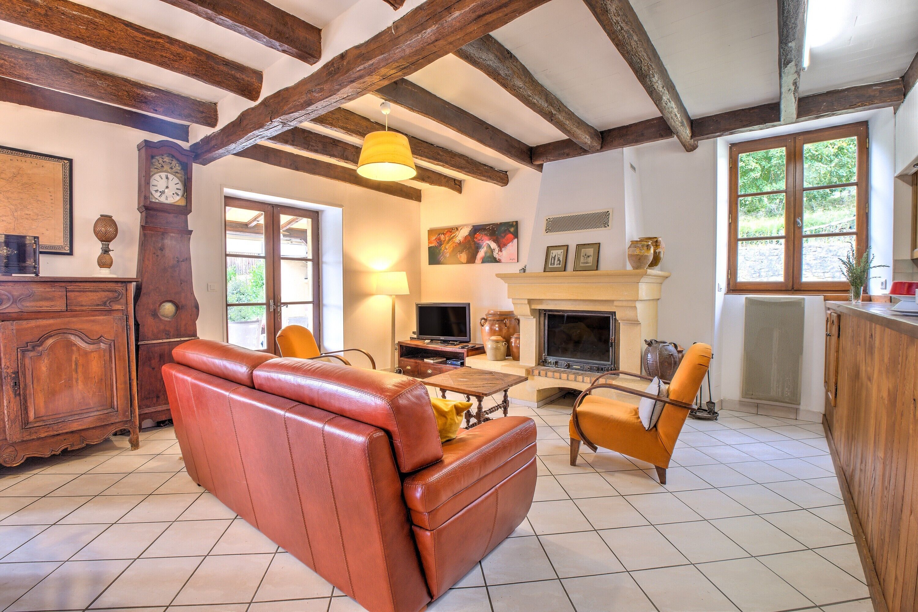 TV, fireplace, DVD player