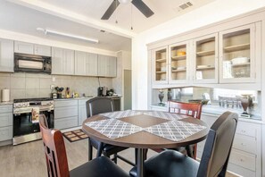 Microwave, oven, stovetop, dishwasher