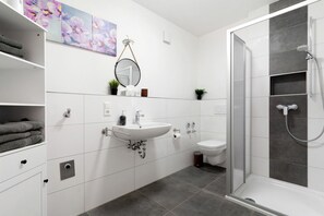 Dusche, Haartrockner, Handtücher