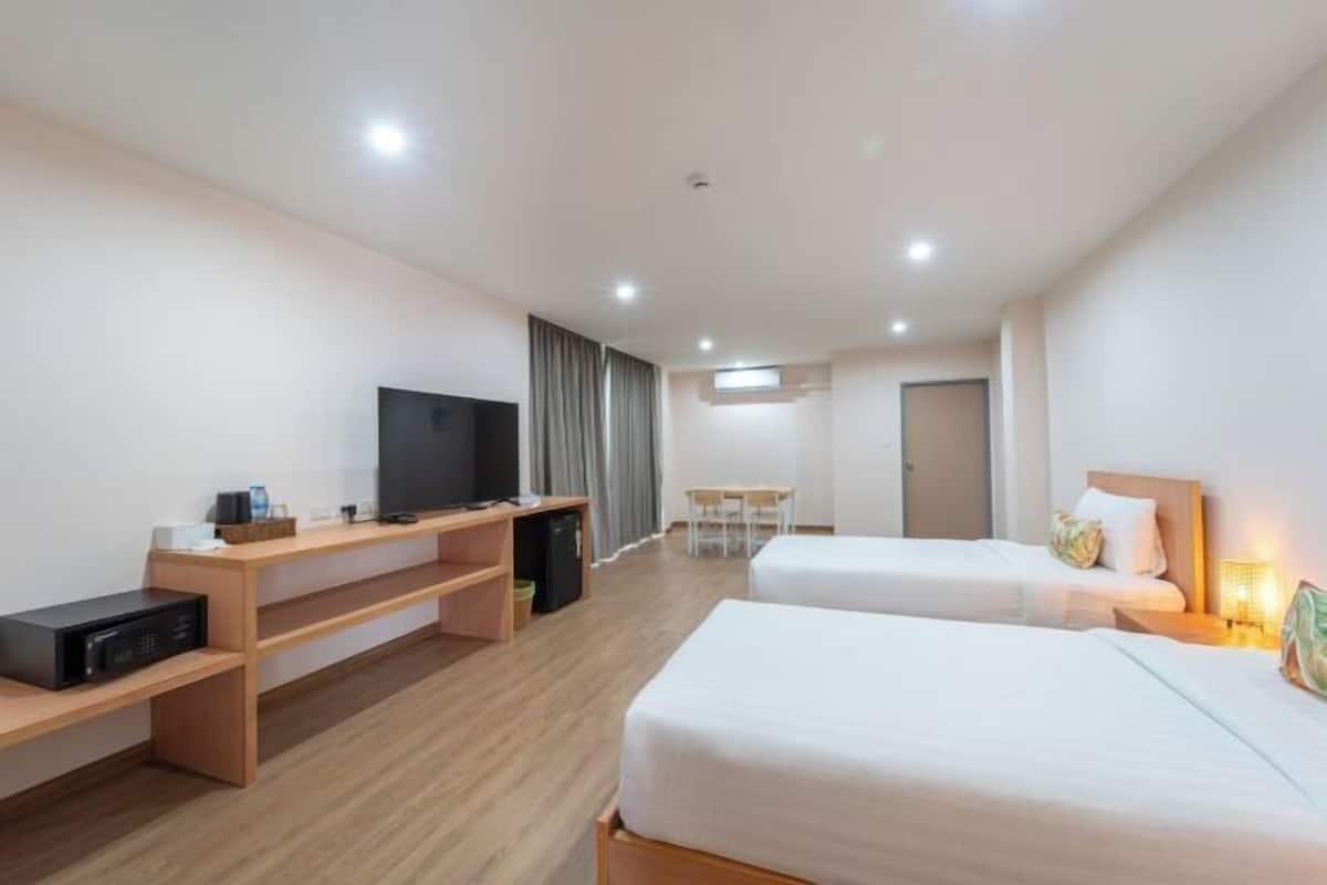 Roupas de cama antialérgicas, cofres nos quartos, quartos à prova de som