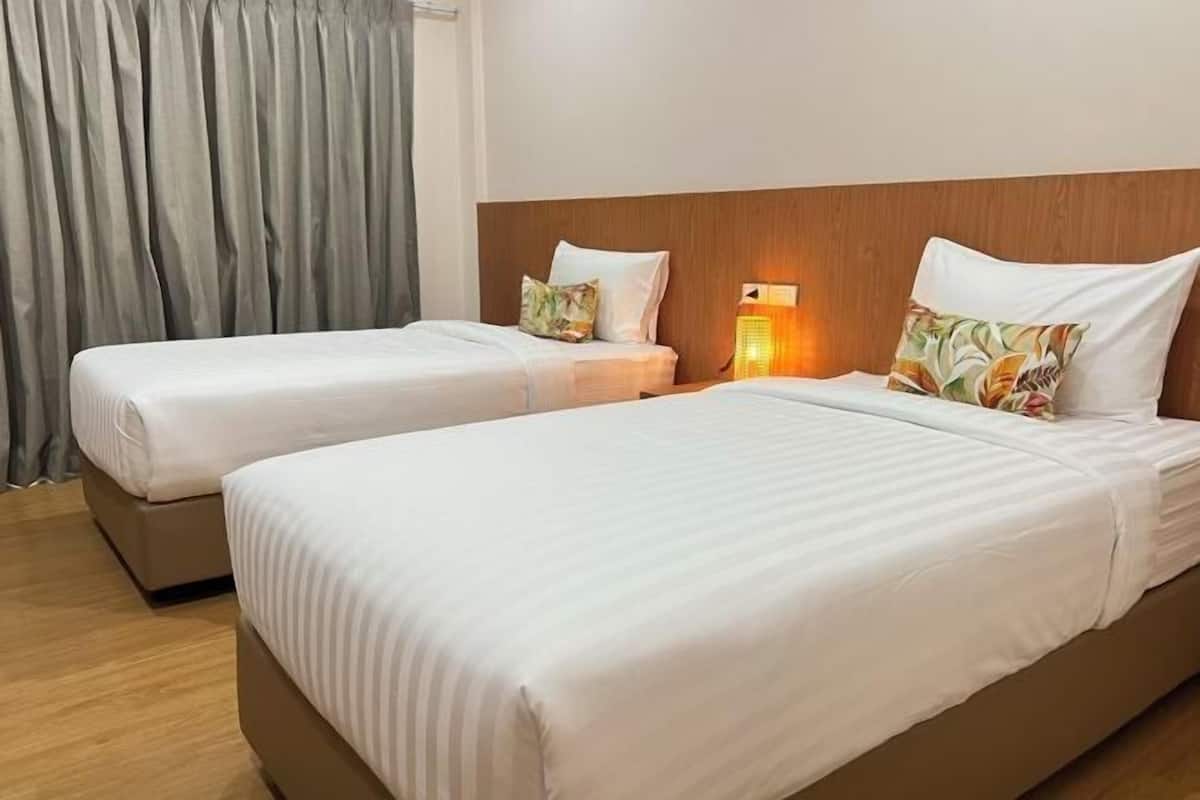 Roupas de cama antialérgicas, cofres nos quartos, quartos à prova de som
