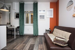 Living area - 2 Room, 1BR APT for Up to 4 guests in Andrejsala area. River side. Free Parking. (Riga)