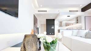 Living area - Luxurious 2-bedroom Apartment With Balcony in JVC (Dubai)