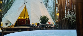 Tipi Among the Trees Couples Glamping Retreat with Jacuzzi
