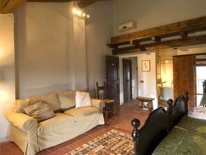 TV connectée, cheminée, livres